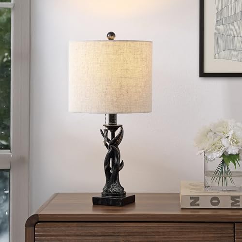 JONATHAN Y Gaston Rustic Faux Antler Resin Table Lamp 20.5", Antique Black