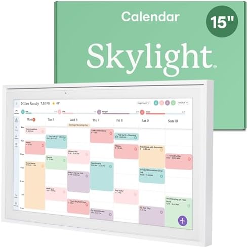 Skylight Calendar – 15" Touchscreen Digital Calendar & Chore Chart, White