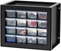 IRIS USA 16-Drawer Small Drawer Organizer, Garage Desk Storage, Black