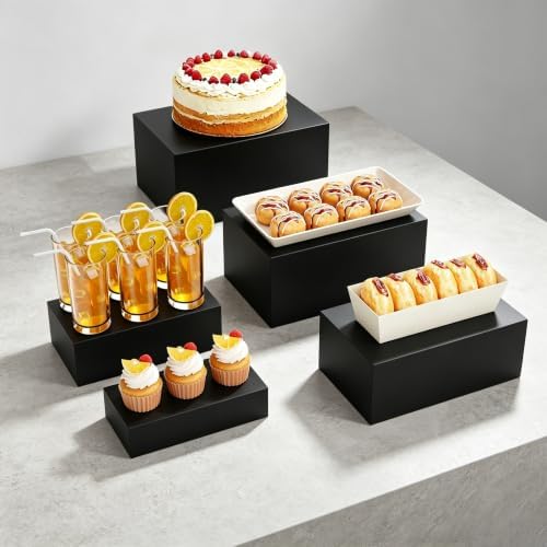 Display Stand, Display Risers - 5 Pcs Metal Rectangle Cake Stand for Buffet