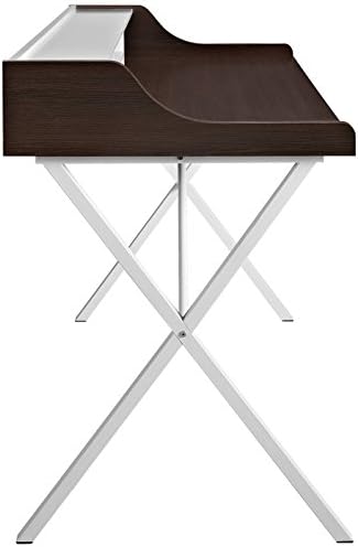 Modway Bin Contemporary Modern Writing Desk With Storage Cubbies in Cherry
