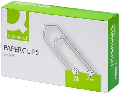 Q-Connect No Tear Paperclip, 32 mm KF01312Q - Pack of 1000