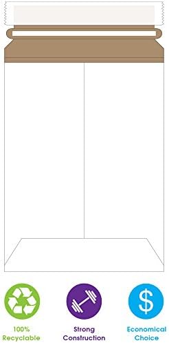 Top Pack Supply 12 3/4 x 15' Stayflats Brand Rigid Flat Mailers, White (Pack of 100) Photo Document Mailers, Peel & Seal Closure, Tear Strip Easy Opening.