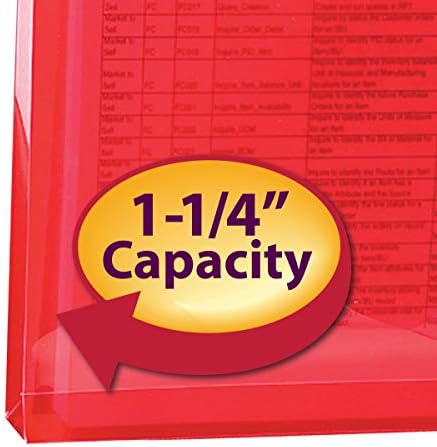 Smead Poly Envelope, 1-1/4" Expansion, String-Tie Closure, Side Load, Letter Size, Red, 5 per Pack (89527) (Pack of 2)