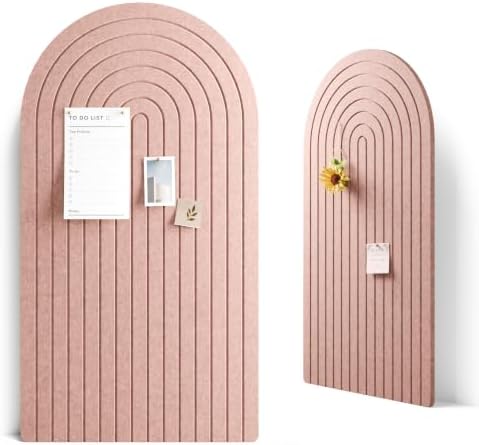 Large Arched Felt Bulletin Board 47.2''×25.5'', Pink