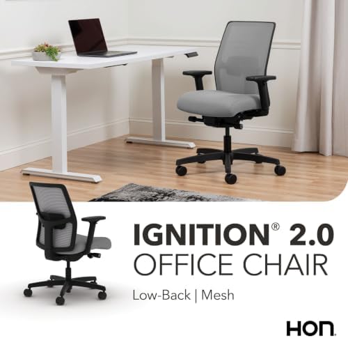 HON Ignition 2.0 Low Back Ergonomic Office Chair, Desk Chair, Frost