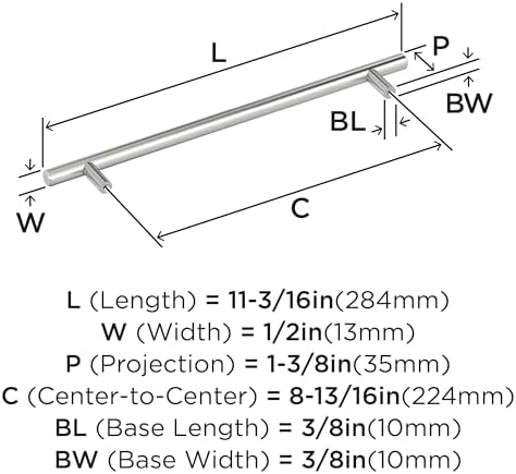 Amerock 8-13/16" Bar Pulls Stainless Steel Drawer Pull