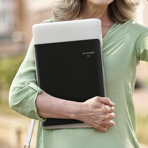 AT-A-GLANCE 2027 Appointment Book Planner, Weekly & Monthly, 7" x 8.75", Quarter-Hourly, Recycled, Black (70951G0527)