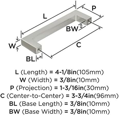 Amerock 3-3/4" Monument Satin Nickel Drawer Pull