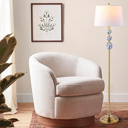 JONATHAN Y Tavira Classic Ceramic Floor Lamp 62.5" Metal, Brass Gold/Blue
