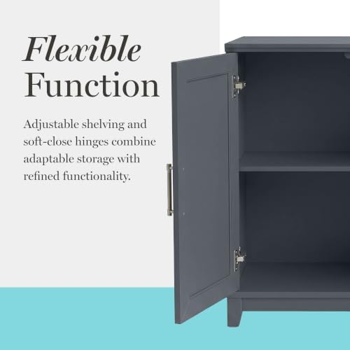 Martha Stewart Lily Pond Modular Storage Cabinet, Slate Blue, Set of 2