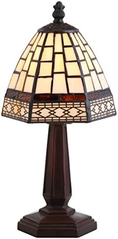 JONATHAN Y Carter Tiffany Style Stained Glass Table Lamp 12", Ivory/Cream