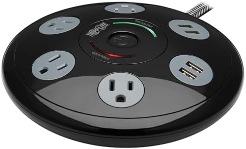 Tripp Lite Conference Surge Protector 4 5-15R 4 USB-A Ports 6ft Cord Black (TLP406USBUFO)