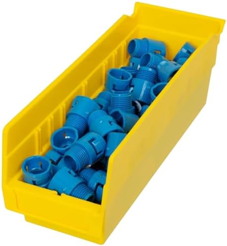 Akro-Mils 30120 Heavy Duty Plastic Shelf Bins, 12"x 4"x 4", Yellow, 24-Pack