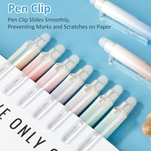 Solati 12 Colors Erasable Gel Pens, Fine Point 0.7mm Colored Erasable Pens