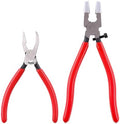 Glass Running and Breaker Pliers Set, 2-Piece, Rubber Tips, Premium Glass Running Breaking Pliers and Class Cutter Kit, Heavy Duty Glass Cutting Tool for Stained Glass, Mosaics, Fusing, Breaking