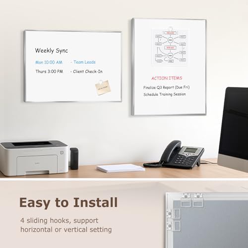 Small Magnetic Whiteboard, 16" x 12" Dry Erase White Board