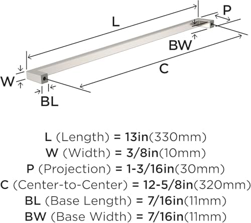 Amerock 12-5/8" Monument Satin Nickel Drawer Pull