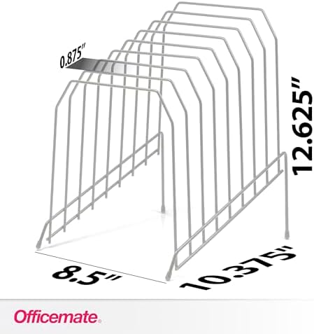 Officemate Large Incline 8 Compartment Wire Caddy, Black, 8.5 x 10.375 x 12.625 Inches (Pack of 6)