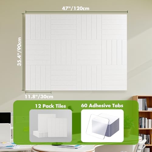 48" x 36" Large Felt Bulletin Board 1/2" Thick, White