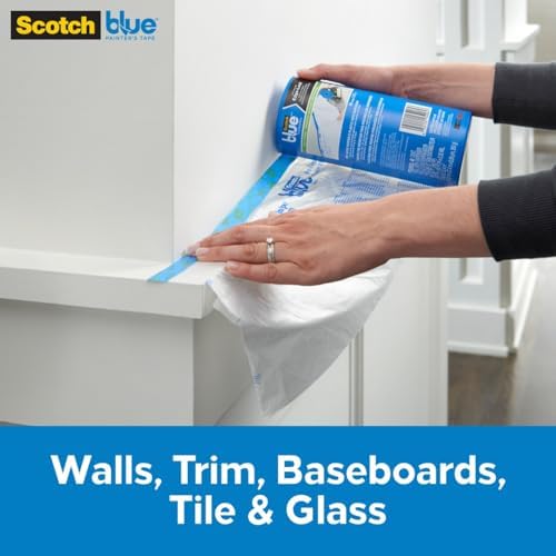 ScotchBlue Tape and Plastic with Dispenser, 24 Inch Wide, PT2093-24-S