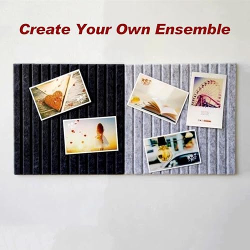 Large Felt Wall Tiles Cork Boards for Office Cubicle, 35"x23.6" Felt Bulletin Board Tiles Pin Board for Walls Home Decor, Noise Reduction Boards Panels for Photos Memos, 6-Pack, Silver Gray