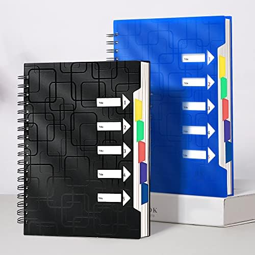 CAGIE 5 Subject Spiral Notebooks with Dividers, 5x7, 2 Pack