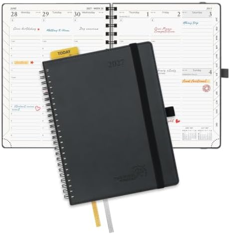 POPRUN 2027 Planner, 6.5'' x 8.5'', Weekly and Monthly Daily Calendar Book