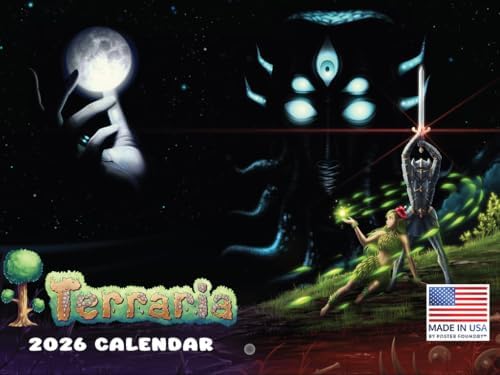 Terraria Calendar 2026 Wall Monthly Officially Licensed 12 Month | American Made In The USA
