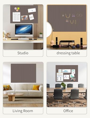 48" x 24" Cork Board Alternative, 8 Pack Felt Bulletin Board Tiles with 30 Adhesive Tabs Wall Push Pin Board for Office Classroom Bedroom Decor