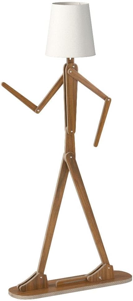 Cool Tall Floor Lamp Decorative Reading Standing Wood Swing Arm Wood Lighting for Corner Kids Boys Girls Bedroom Living Room Home Improvement Office Farmhouse - with LED Bulb (Walnut) | Unique Gift Idea, Decorative Swing Arm Standing Lighting for Livin...