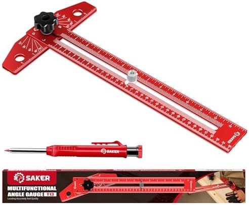 Saker Woodworking Scriber Marking Line Ruler,Aluminum Alloy T-Square
