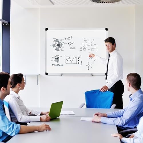 Amazon Basics Magnetic Dry Erase Whiteboard, 36 x 48-inch, Aluminum Frame, Silver/White, Easy to Install