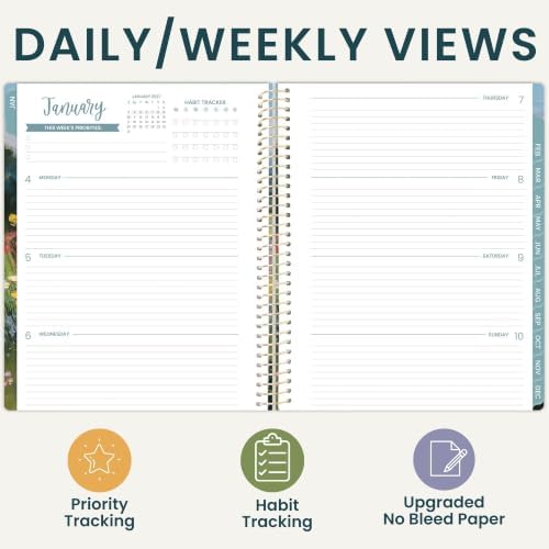 bloom daily planners 2027 Planner for Women (8.5" x 11") - Weekly & Monthly Calendar Year (January to December) Softcover Agenda Book Organizer with Stickers & Stencil - A New Day
