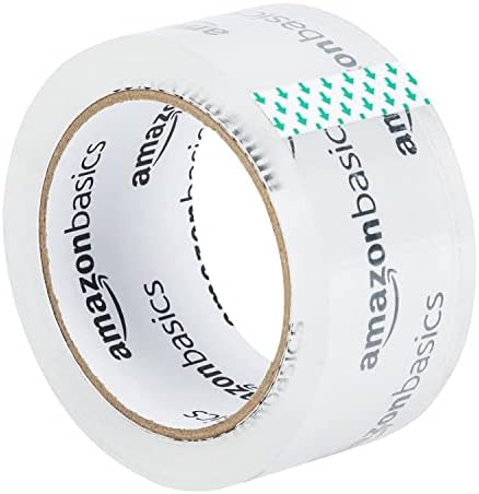 Amazon Basics Packing Tape, Strong & Durable for Moving, Storage, Shipping, Mailing and Sealing, Crystal Clear, 1.88" x 109 Yards, 12-Pack
