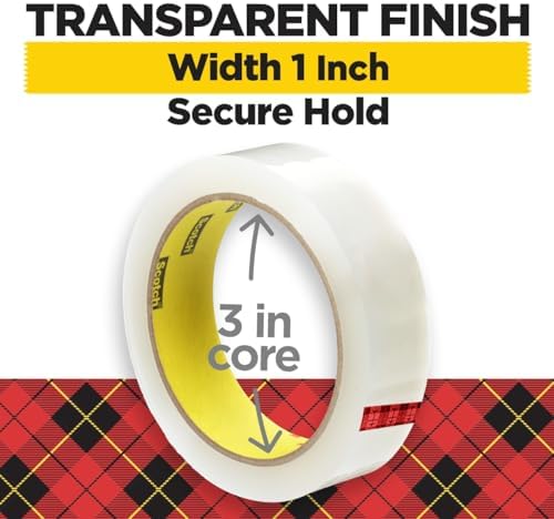 Scotch Transparent Tape, 1 in x 2592 in, 1 Roll