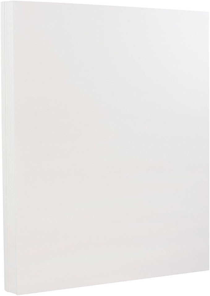 JAM PAPER Strathmore 80lb Cardstock - 8.5 x 11 Coverstock - 216 gsm - Bright White Linen - 30% recycled - 50 Sheets/Pack