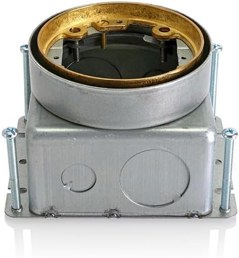 Leviton Concrete Floor Box 1-Gang Deep Round, Includes 4 Leveling Screws, FBDC1, Steel