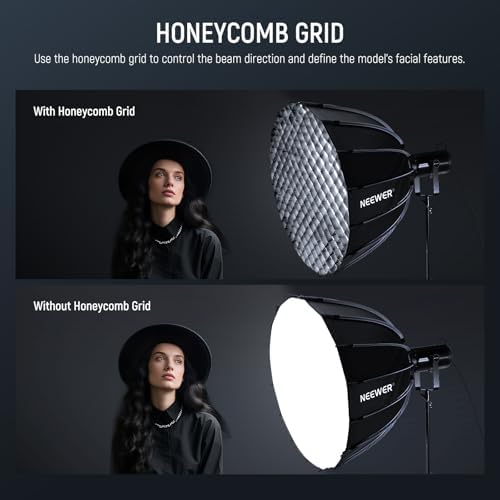 NEEWER Parabolic Softbox Kit, 35.4" Bowens Mount Soft Box, NS72P