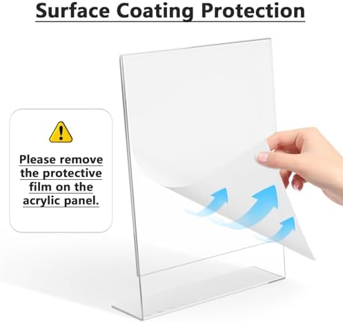 MaxGear Acrylic Sign Holder, 8.5 x 11 Slant Back Display Stand, 10 Pack