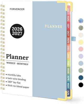 Forvencer Academic Planner 2026-2027, Weekly & Monthly Hardcover Planner A5
