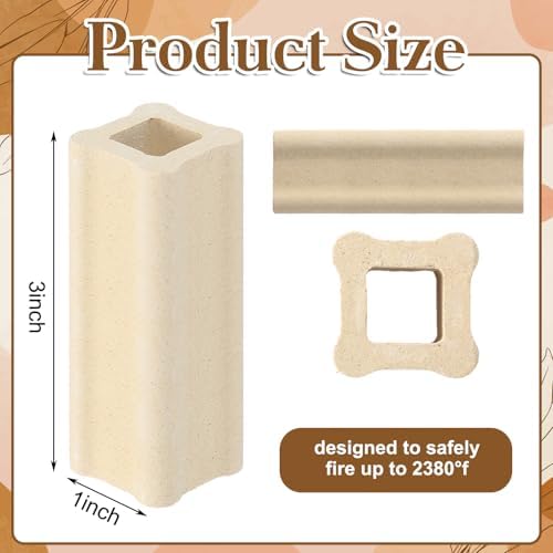 Nuanchu 4 Pack Kiln Post High Alumina Kiln Posts, 3 x 1 Inch