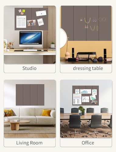 48" x 48" Cork Board Alternative, 16 Pack Felt Bulletin Board Tiles with 30 Adhesive Tabs Wall Push Pin Board for Office Classroom Bedroom Decor