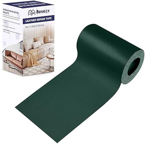 Besezx Leather Repair Patch Tape Kit, Self Adhesive Leather Repair for Furniture, Couch, Sofa, Car Seats,Office Chair,Vinyl Repair Kit.3.1inx60in
