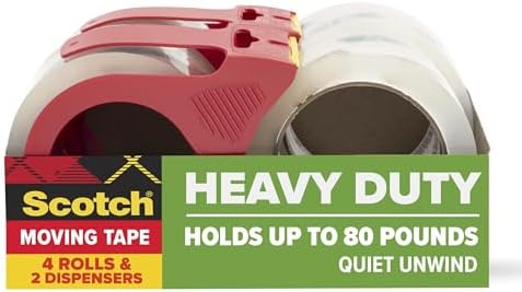 Scotch Heavy Duty Moving Tape, 1.88 in x 54.6 yd, 4 Rolls