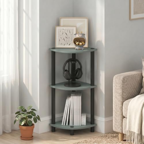 Furinno Turn-N-Tube Toolless Assembly 3-Tier Storage Shelves, Sage Green