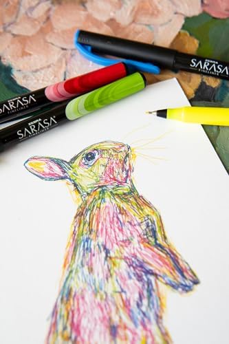 Zebra Pen SARASA Fineliner Pen, Assorted Ink, 0.8mm, 8-Pack