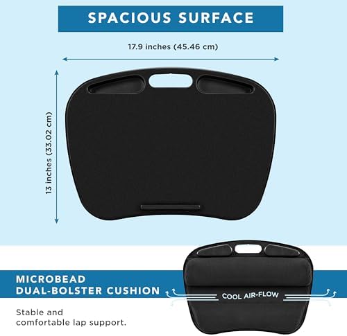 LAPGEAR MyDesk Lap Desk – Black, Fits 15.6” Laptops