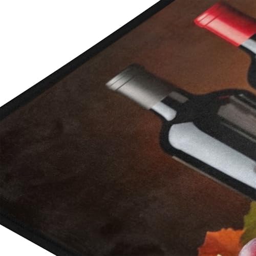 Red Wine Winery Barrels Kitchen Rug Floor Comfort Mats Bath Rugs Entryway Welcome Non Slip Area Rug for Bedroom Living Room Doormats Home Decor 39" X 20"
