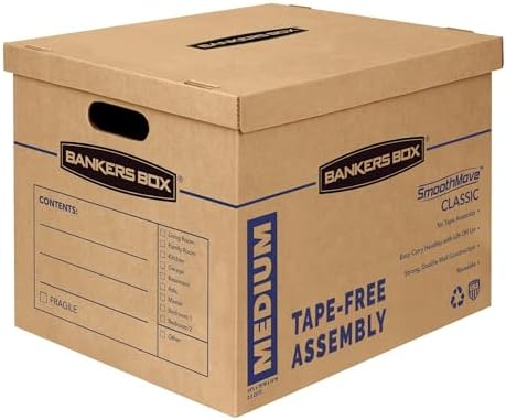 Bankers Box 8-Pack Medium Classic Moving Boxes with Reinforced Handles